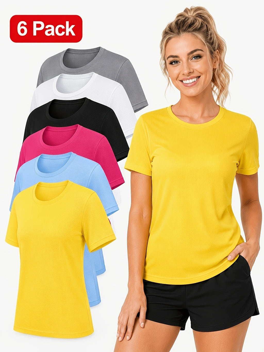 Women's 6-Pack Performance T-Shirts - Breathable, Moisture-Wicking, and Skin-Friendly for, Outdoor, and Everyday Comfort - product image 24