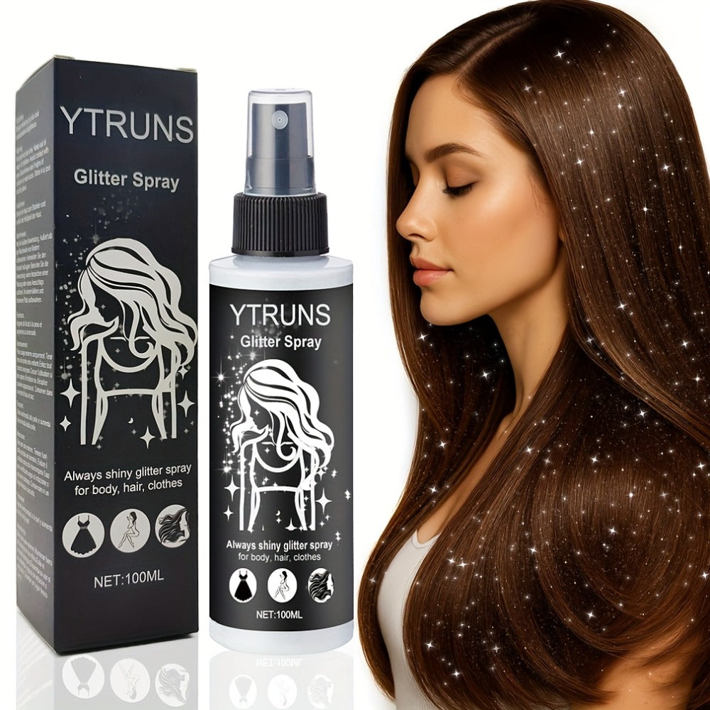 Body Shimmer Spray for Women – Star-Shaped Glitter Sparkle Mist 100ml Hydrating Formula for Body Hair & Clothes, Daily Wear Festival Rave Photoshoot Glow - product image