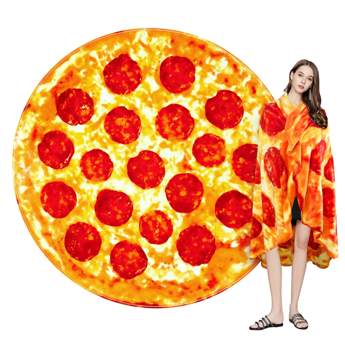 Food Print Flannel Throw Blanket - Funny Pizza Donut Pancakes Digital Print 250GSM Soft Cozy Lightweight All-Season Foodie Throw for Couch Sofa Bed Office Camping Travel - product image 16