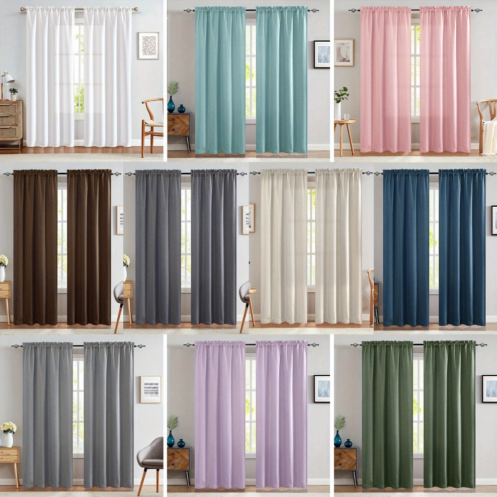 Blackout Curtains 80% Light Blocking – 2 Panels Thermal Insulated Linen Textured Rod Pocket Window Drapes for Bedroom, Living Room & Kitchen Privacy - product image