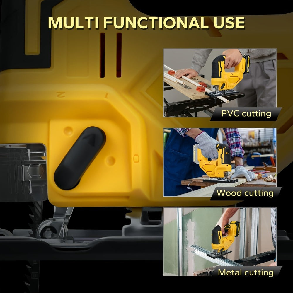Cordless Jigsaw Compatible with DeWalt 20V Battery - Variable Speed 0-2700 RPM, 80mm Cutting Depth, LED Work Light, 0°-45° Bevel, 3 Orbital Settings for Wood Metal PVC Cutting - product image 7