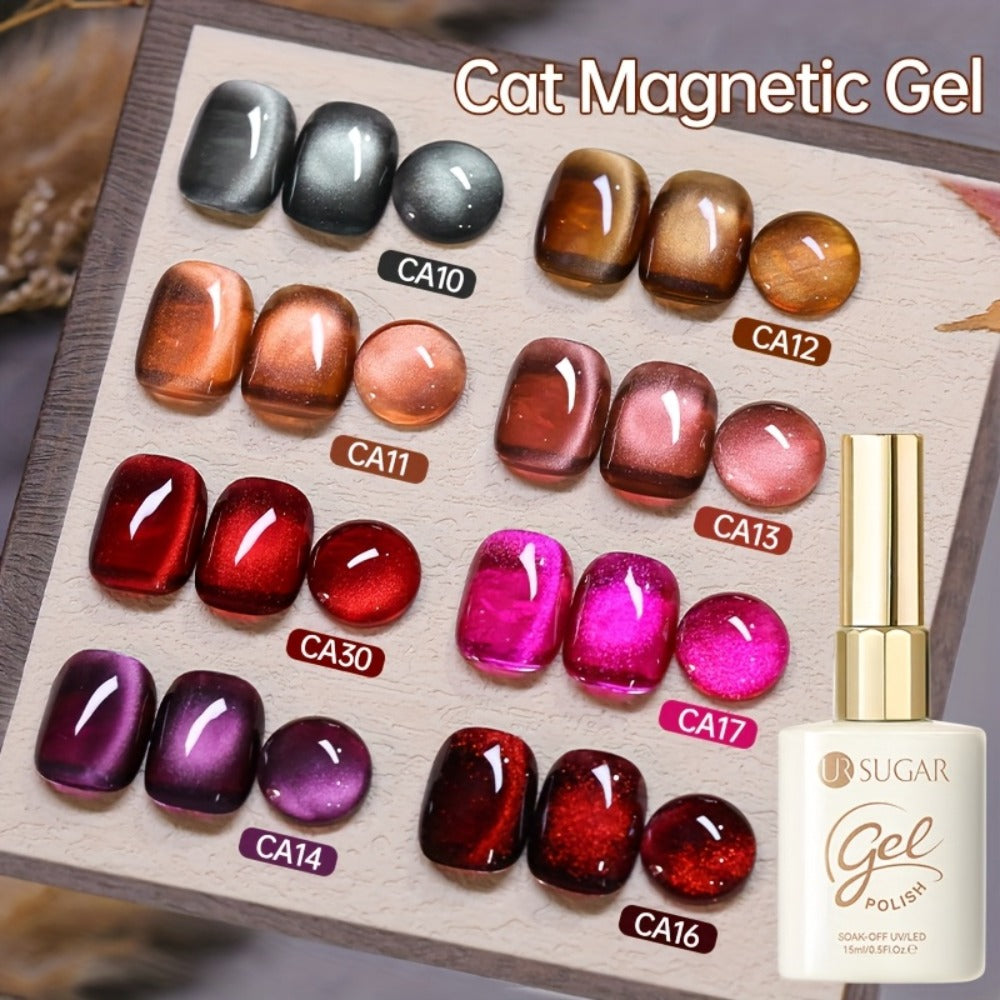 Cat Eye Gel Polish 15ml Plum Bordeaux Magnetic Soak Off UV LED – 3D Light-Shifting Effect Quick Dry Semi-Permanent Long-Lasting Fall Winter Dark Nail Colors for DIY & Salon Nail Ar - product image 2