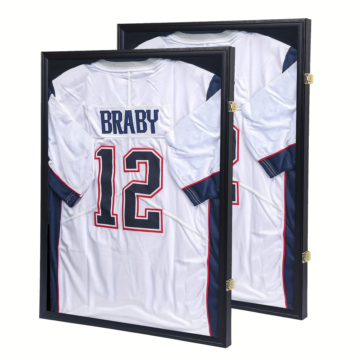 Jersey Display Case Shadow Box – Lockable UV Protection Frame for Baseball Basketball Football Soccer Hockey Sport Shirt, Matte Black