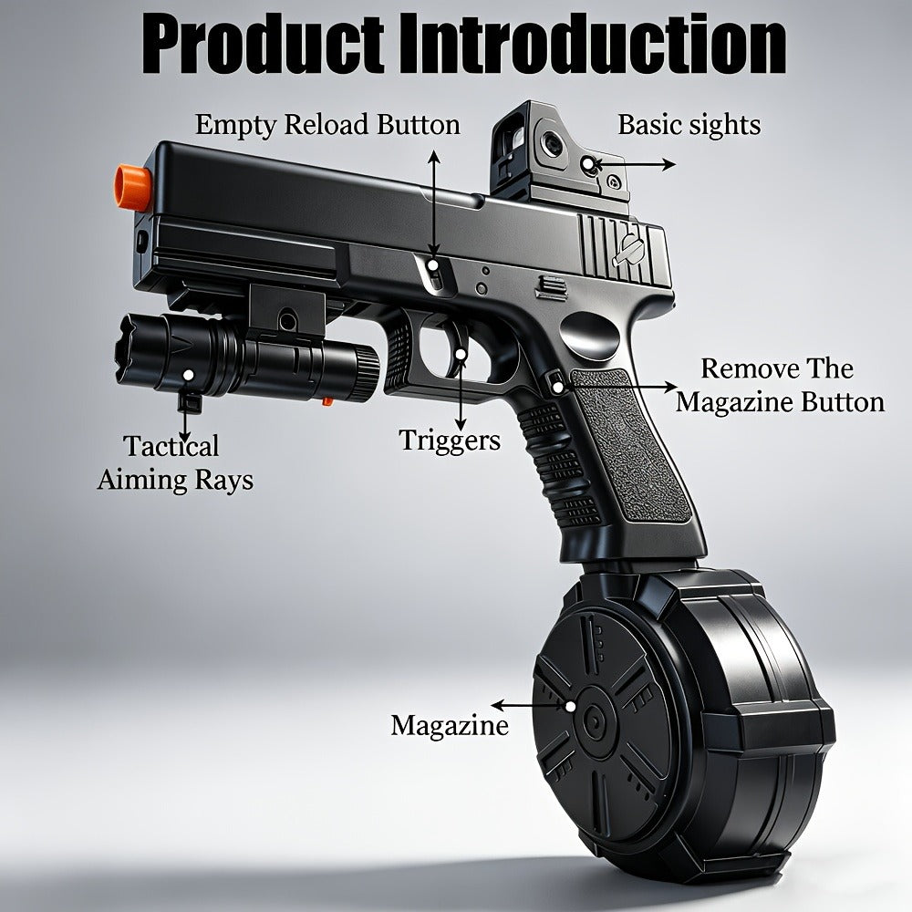 High-Power Electric Gel Blaster Auto Shooting Toy | Rechargeable, Long Battery Life, ABS Travel-friendly Build, Outdoor Indoor Team Battle Game for Ages 12+ - product image 3