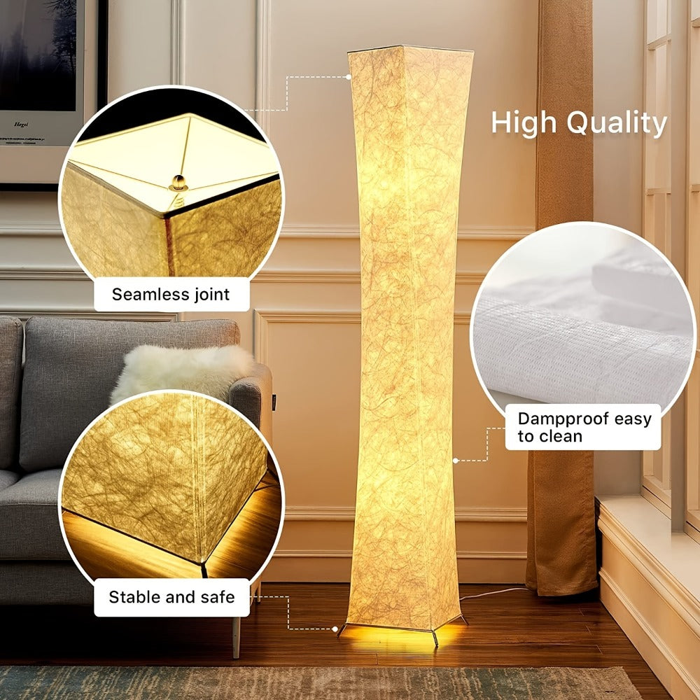 LED Floor Lamp 52 Inch Modern – Adjustable 3000K Warm Light with Remote Control, USB Port, Matte Metal Finish & Tyvek Shade for Bedroom, Living Room & Game Room Space Decor - product image 6