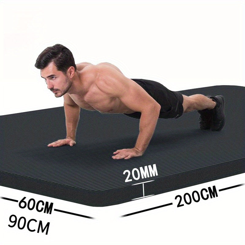 Extra Long 79 x 35 Inch Non-Slip Exercise Mat for Men, High-Density Cushioning for Pilates, Fitness, Stretching & Home Gym Workouts – Extra Thick Yoga Mat 20mm - product image