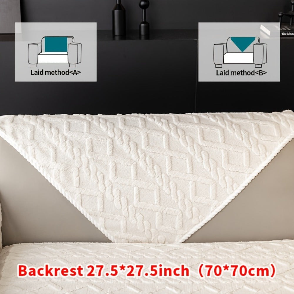 Plush Sofa Cover Couch Cover | Anti-Slip Pet Dog Friendly Velvet Sofa Mat, Single Two Three Four Seat, Backrest Armrest Pillow Cover, Living Room Bedroom Decor - product image 27
