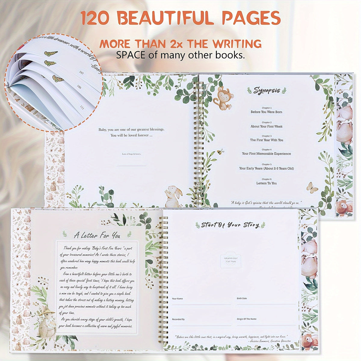 Modern Minimalism: A Memory Book for Male Or Female, 124 Pages, 9.96x9.84 Inches, The First Eternal 5-Year-Old Book, A Milestone Book That Records Every Event - product image 9