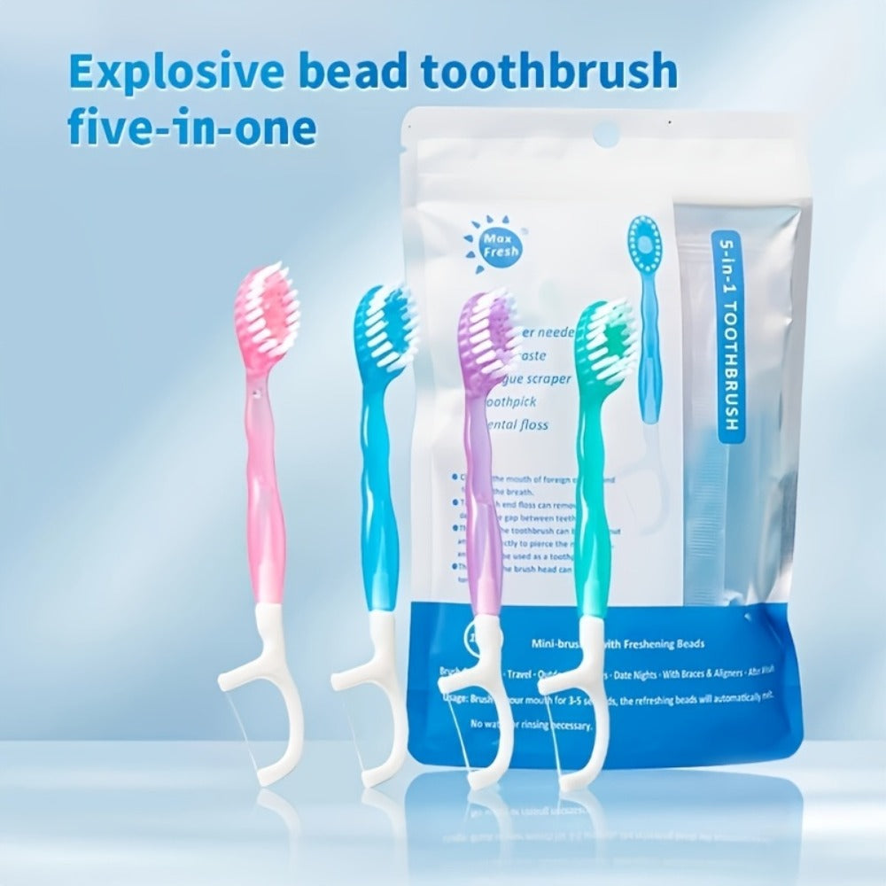 Disposable Toothbrush 24-Pack – Mini Beads No-Rinse Travel Toothbrush, Mixed Flavors, Portable Oral Care Kit for Outdoor Travel, Camping, Hotels, Dating & Parties, Fresh Breath On  - product image 9