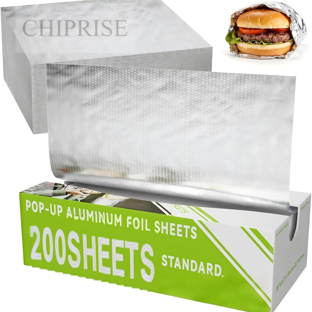 Pre-Cut Aluminum Foil Sheets 200-Count 9x10.75 Inch Pop-Up Dispenser Box Heavy Duty Foil for Baking Grilling Roasting Cooking Food Storage Restaurant - product image 11
