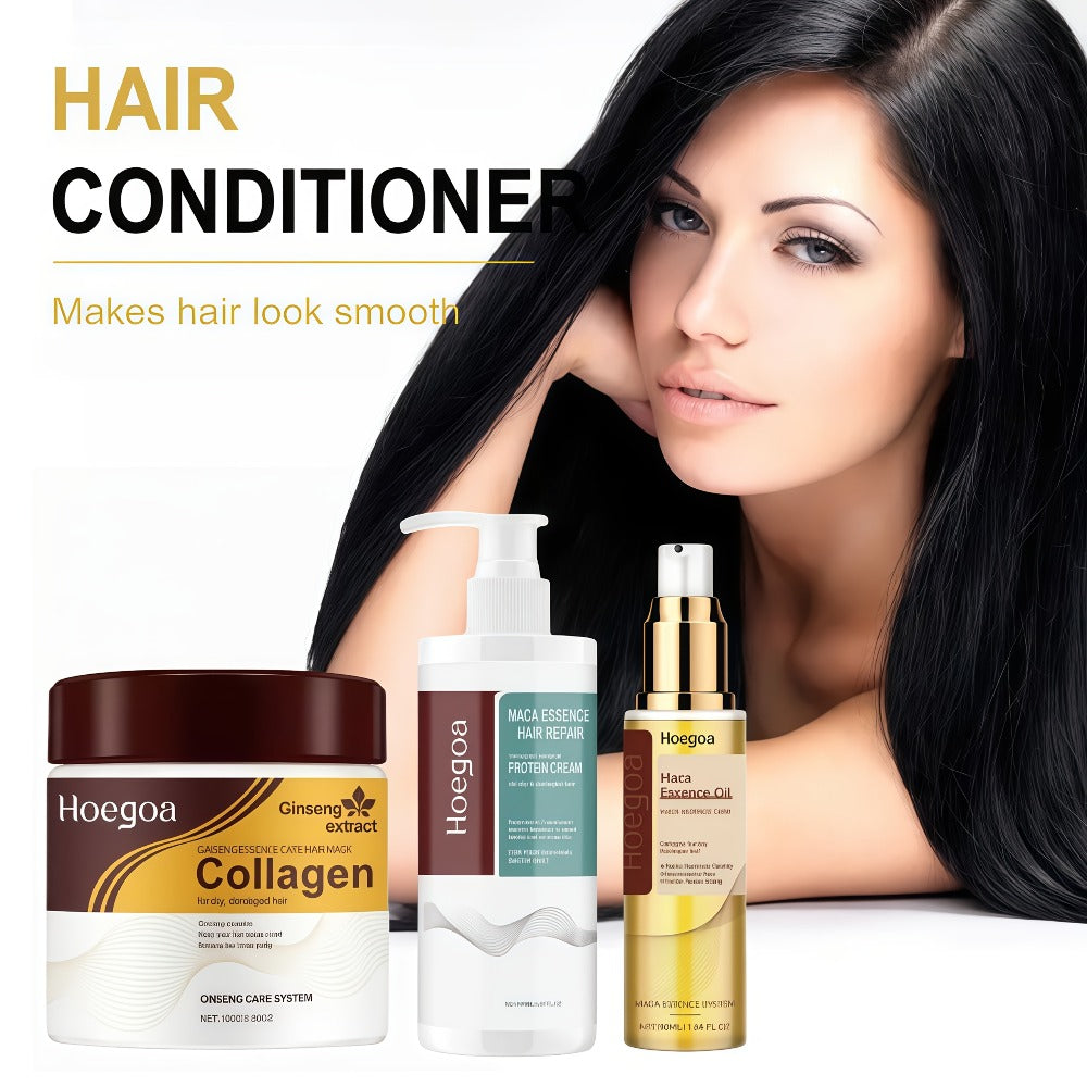 Argan Oil Hair Care Kit 4pcs for Women — Keratin & Moroccan Oil Deep Moisturizing Set with Conditioner, Hair Mask, Essential Oil & Scalp Brush, Repairs Split Ends for Softer Smooth - product image 2
