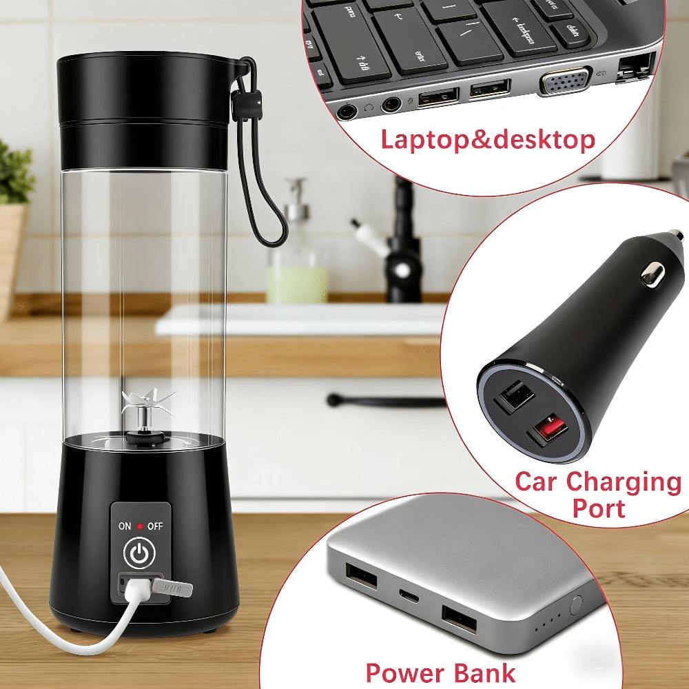 Mini Blender USB Rechargeable 380ml - 6-Blade 22000RPM High-Speed Portable Blender Cup, 304 Stainless Steel, Self-Cleaning, for Smoothies, Shakes & Protein Drinks, Home, Office & T - product image 4