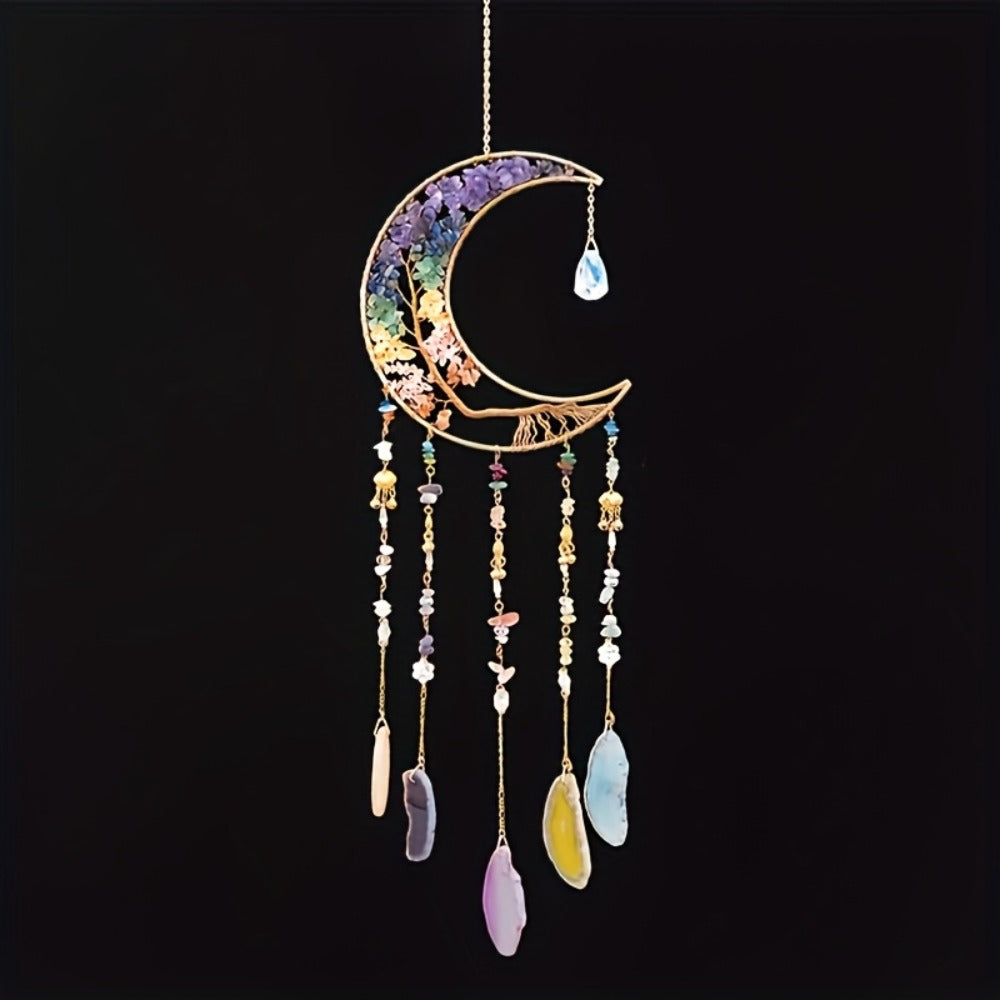 Dreamcatcher Moon Suncatcher Wall Hanging – Handmade Boho Wind Chime Pendant for Indoor Outdoor Garden, Courtyard & Party Decor – Christmas & Birthday Gift - product image 9