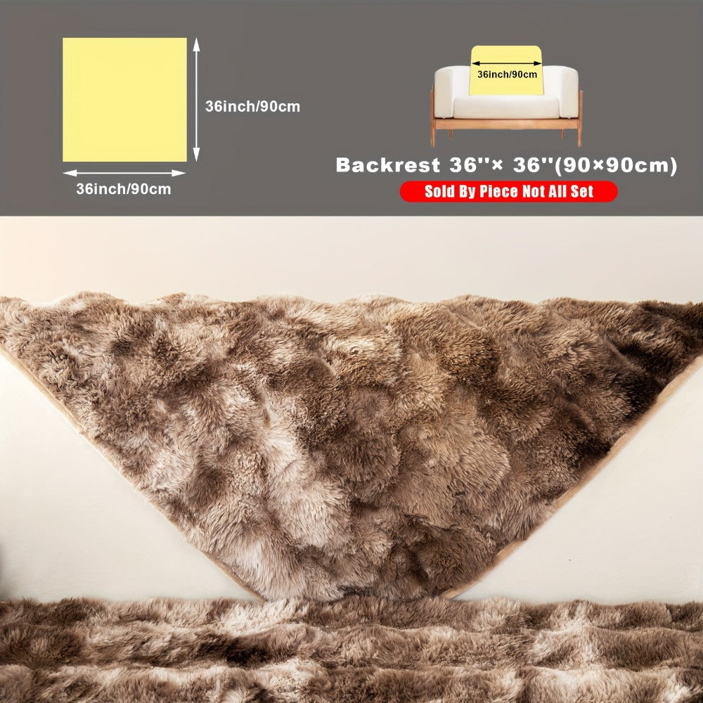 Plush Sofa Cover Faux Lamb Thick Fluffy Couch Slipcover Pet Friendly Machine Washable Gradient Color Polyester Furniture Protector for Armchair Single Double Triple Sofa Living Roo - product image 23