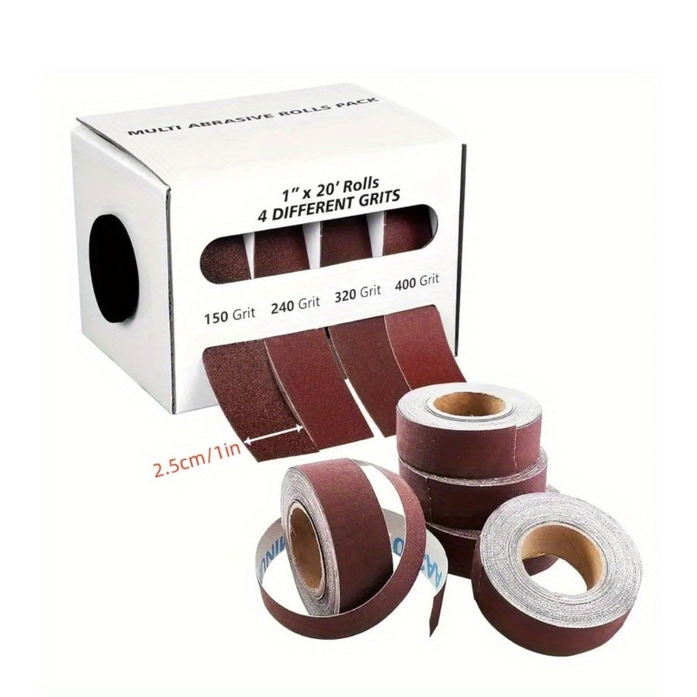Sandpaper Roll with Dispenser, Aluminum Oxide Multi-Grit Emery Cloth 80-600, 4/5/6 Piece Set, 236 Inch for Wood Metal Glass Woodworking Sanding Blocks DIY - product image 11
