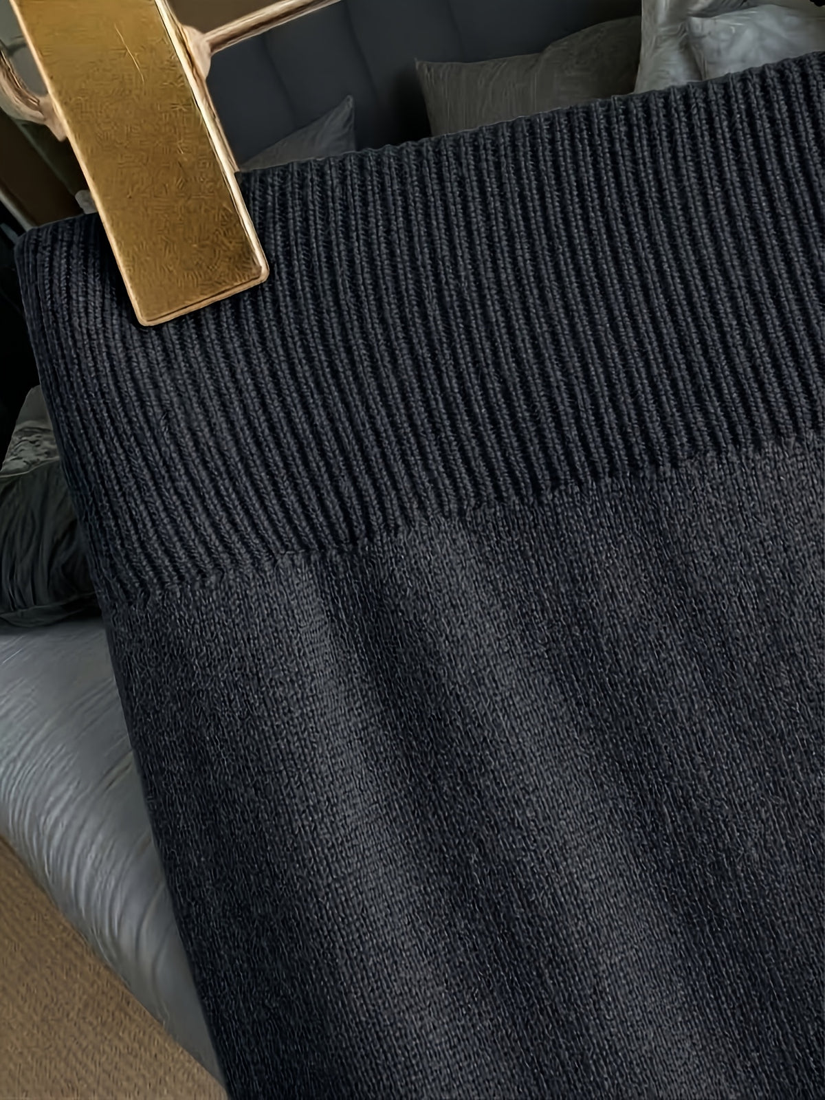 Genuine - Women's Autumn and Winter New Loose Set: Long Wide-Leg Pants + Shawl Cardigan + High-Collar Sweater Vest Fashion Three-Piece Set - product image 45