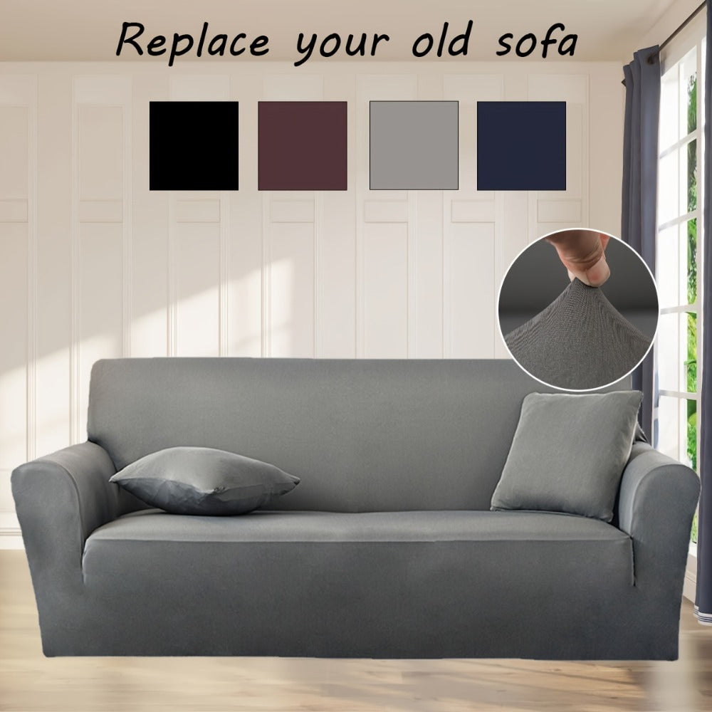 Stretch Sofa Cover Elastic Band | Milk Fiber Fabric Slipcover, Machine Washable Polyester Spandex, 1 to 4 Seater Armchair Couch Cover, Red Gray Blue Black Coffee, Home Decor - product image 35