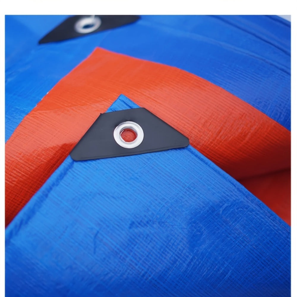 Heavy Duty Tarp Waterproof UV Resistant Tarpaulin – Thickened PE Double-Sided Blue Orange Rainproof Sun Shade Cover with Grommets & Rope for Outdoor Camping Garden Vehicle Boat Pro - product image 12