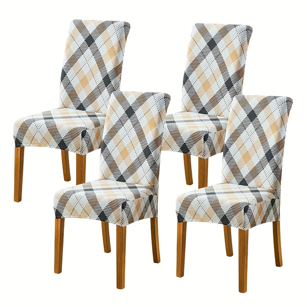 Dining Chair Covers Slipcovers Set of 4 or 6 - Spandex Stretch Milk Velvet Removable Washable Parsons Chair Protector | Anti-Slip Elastic Band | Multiple Prints | Kitchen Dining Ro - product image 26