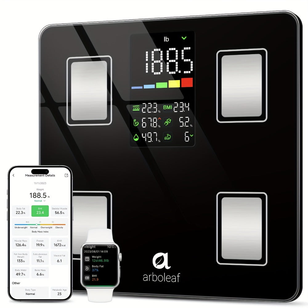 Smart Body Scale 14-in-1 – Body Fat Scale with BMI, Muscle Mass & 14 Health Metrics, Wireless Bluetooth App Sync, Auto Recognition, 500 lb Capacity, HD LED Display for Home & Gym U - product image 4