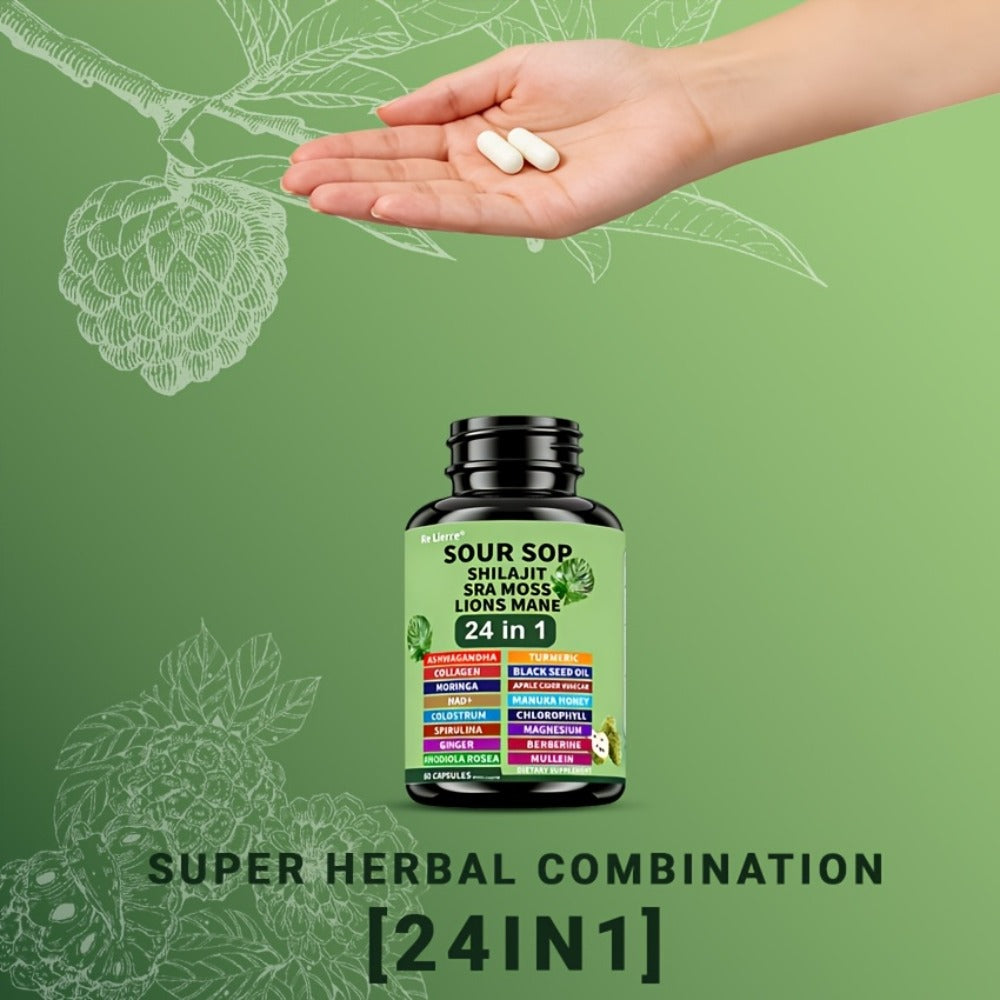 Sea Moss Capsules 24-in-1 with Soursop, Lion's Mane, Shilajit & 20 More Superfoods — Gut Health, Immune Support, Brain & Antioxidant Defense Formula for Women & Men - product image 13