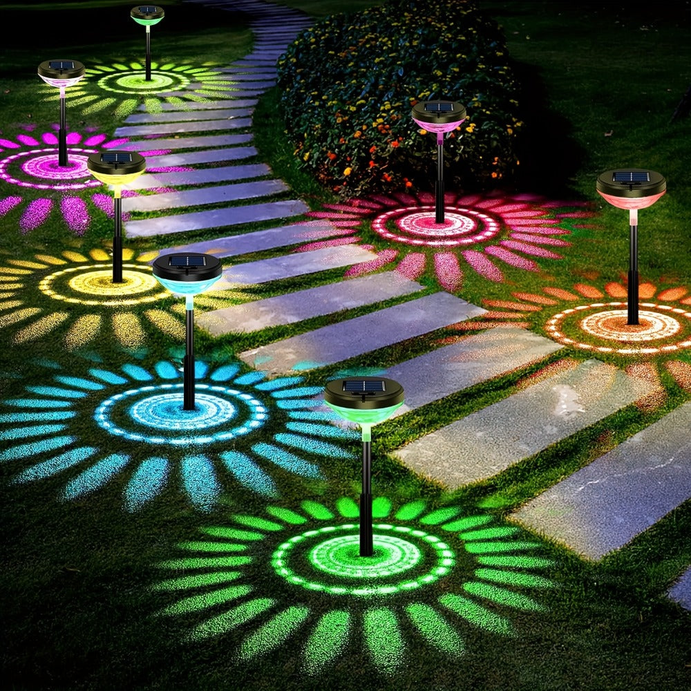 Solar Outdoor Lights 6 Pack - IP44 Waterproof LED Garden Lights with Smart Light Sensor, 2-in-1 Color & Warm White, Solar Powered Landscape Lights for Patio Yard Lawn Path Sidewalk - product image