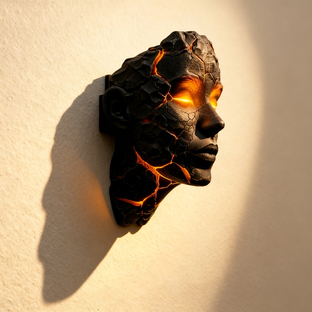 3D Shattered Soul Wall Lamp – LED Night Light Cracked Face Phantom Effect USB Powered Resin Wall Light for Bedroom Living Room Bar Cafe Home Decor, Easy Install Gothic Aesthetic At - product image 6