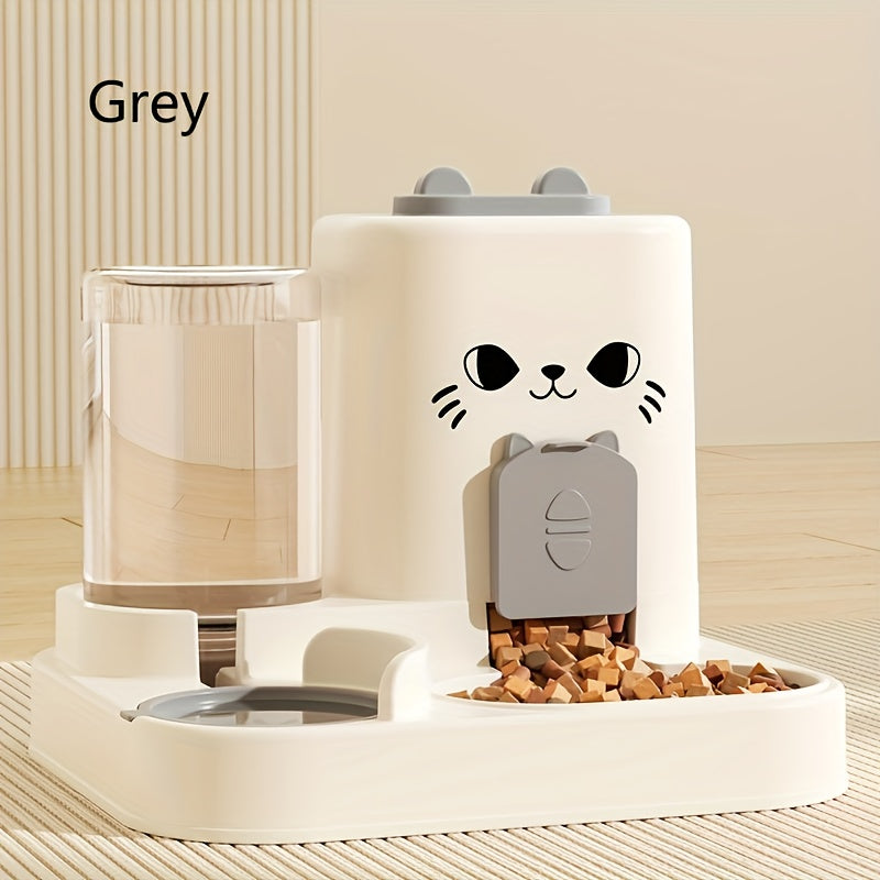 Automatic Cat Feeder and Water Dispenser 2-in-1 | Large Capacity Dry Wet Separation Pet Food Bowl, Battery-Free Gravity Feeder for Indoor Cats, Healthy Diet - product image