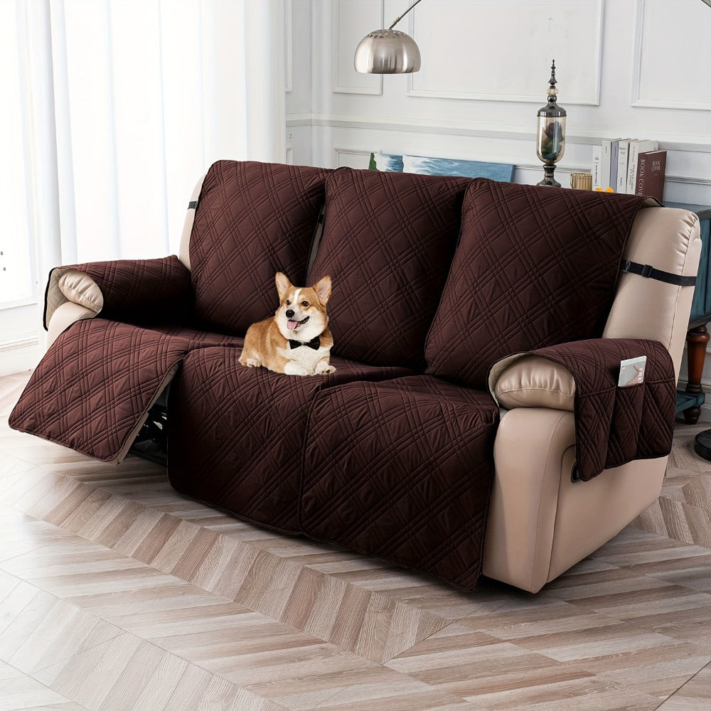 Waterproof Recliner Slipcover 3pcs Set | Non-Slip Quilted Elastic Recliner Chair Cover, Furniture Protector for Living Room Bedroom Office, 8 Colors - product image 6