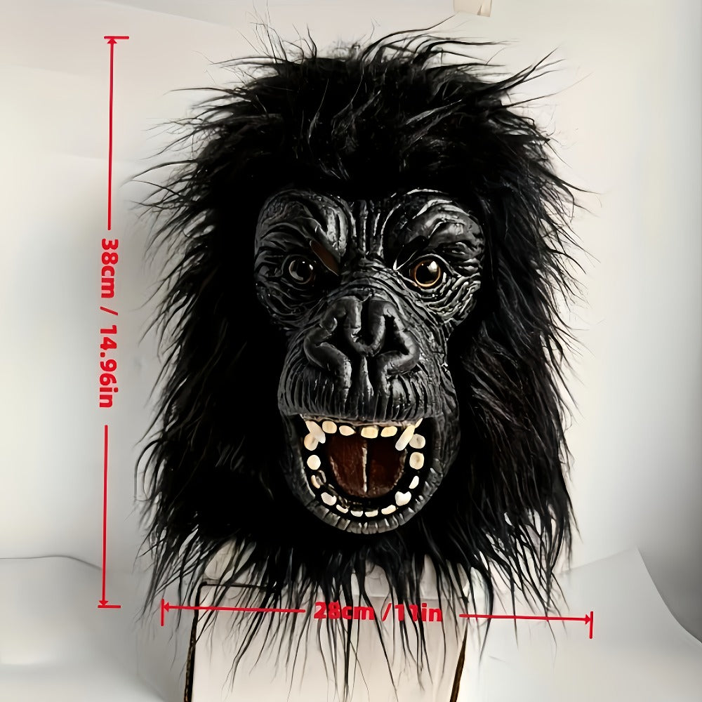 Black White Animal Costume Mask for Adults Halloween Costume Parties Cosplay Prank Photo Prop Birthday Gift Durable | Elephant Monkey Latex Full Head Mask Realistic