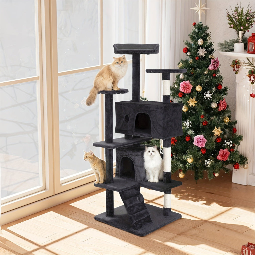 Cat Tree Tower Multi-Layer with Scratching Post, Perch Platforms & Cat Apartments – 80 Inch, 6 Colors – Tall Cat Climbing Frame for Indoor Cats, Space-Saving - product image 5