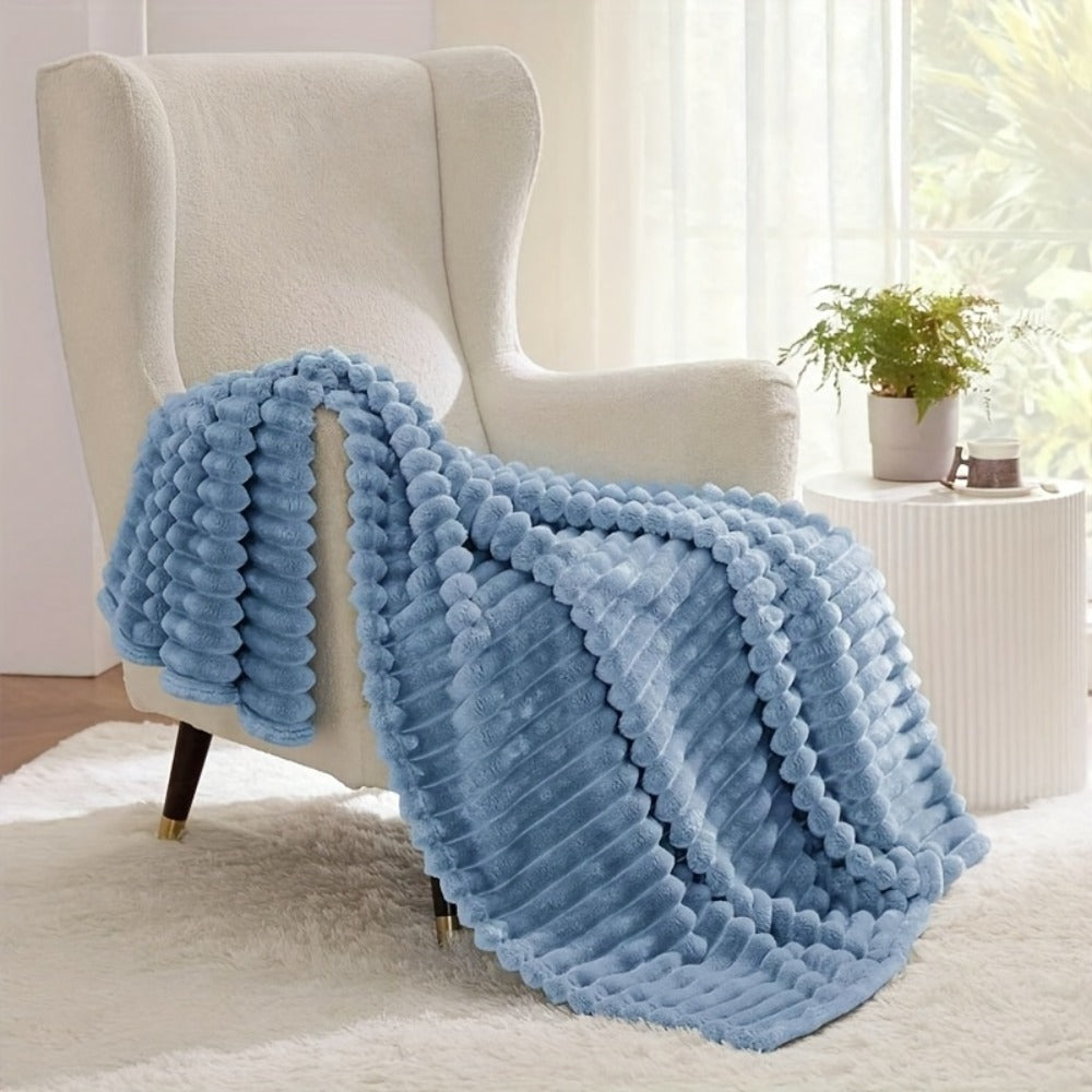 Reversible Faux Rabbit Hair Blanket – Thickened Soft Thermal Throw for Bed, Nap, Office & Camping, All Season, 4 Colors, 5 Sizes - product image 16