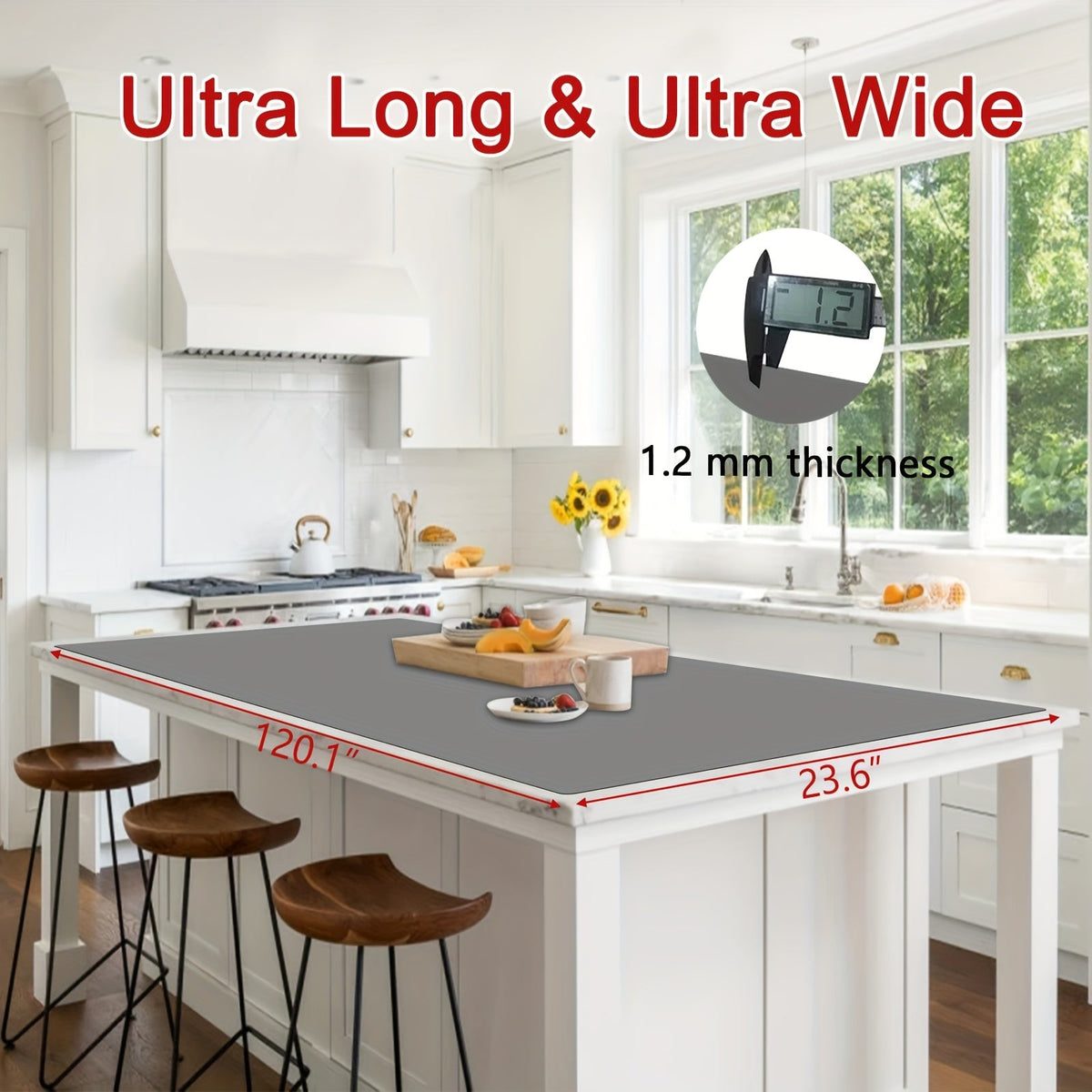 Extra Large Silicone Mat for Kitchen Counter – Nonslip Heat Resistant Countertop Protector, Nonstick Waterproof Craft Mat & Placemat, Multiple Sizes & Colors - product image 40