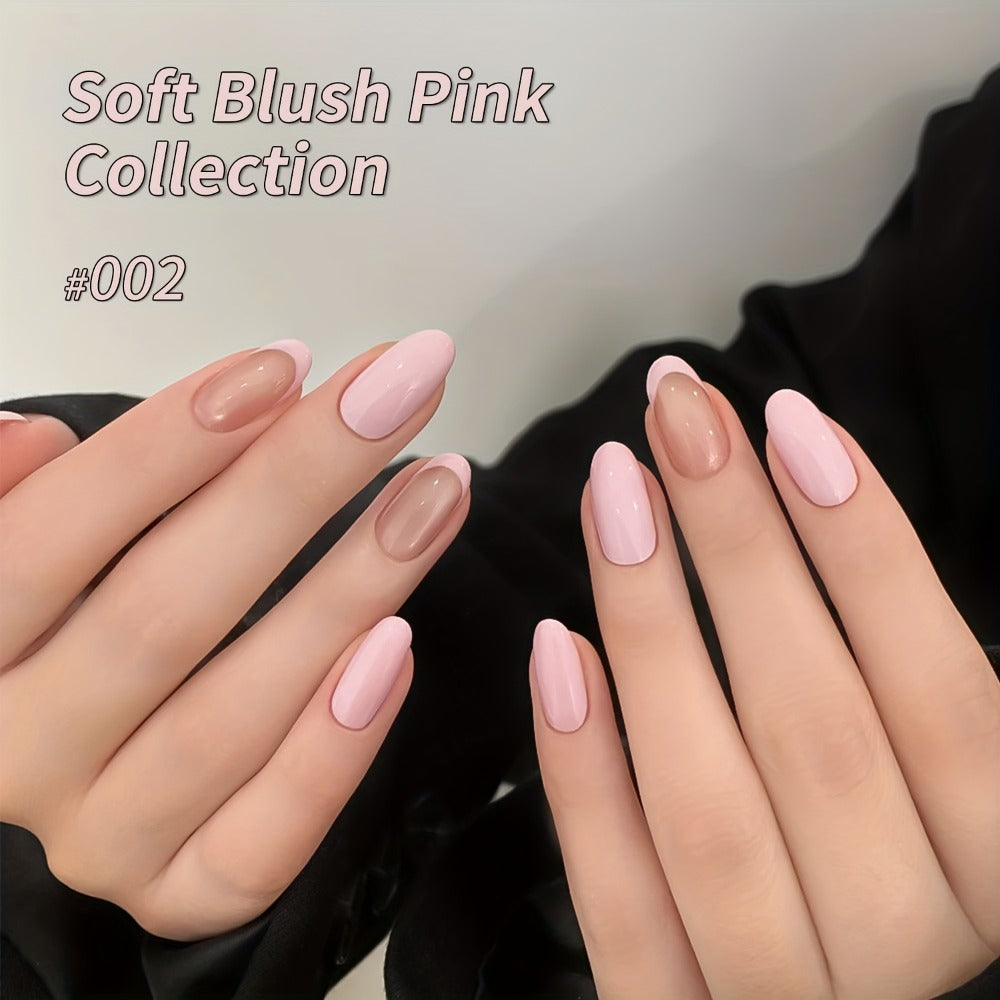 Gel Nail Polish Set 8 Colors Semi-Permanent Soak-Off LED Cure Long-Lasting Manicure Kit - 0.51oz Each Bottle Gentle Pink Shades 001-008 DIY Home Salon Nail Art Gift for Women - product image 8