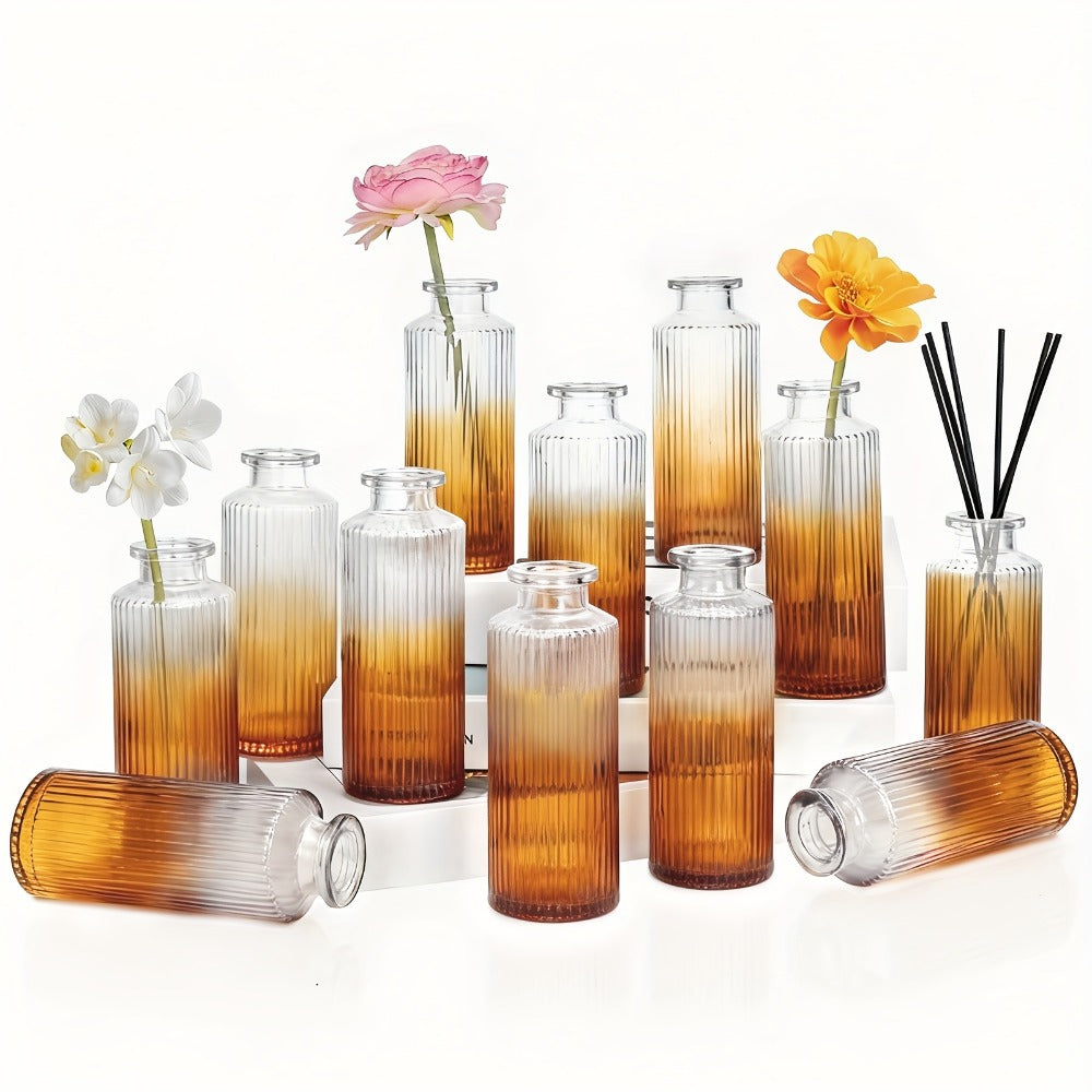 Mini Bud Vases Set - Modern Striped Clear Glass Flower Vases for Wedding Centerpieces, Birthday Party, Anniversary, Home Table Decor, Multiple Sizes 12/24/36 Pcs - product image 7