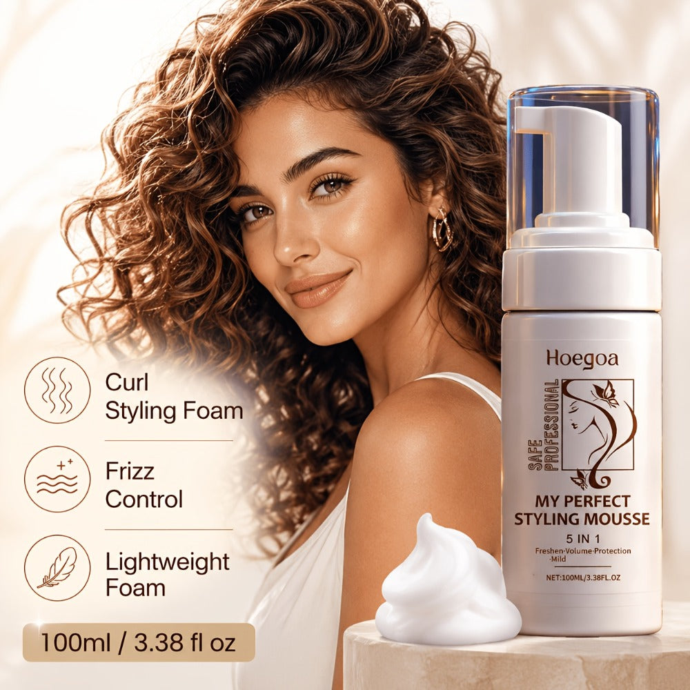 Hair Styling Mousse with Mint Extract & Hyaluronic Acid — Long-Lasting Flexible Hold, Moisturizing Mild Formula, Frizz Control, Volume & Shine for All Hair Types, Women, 100ml — Gi - product image 4