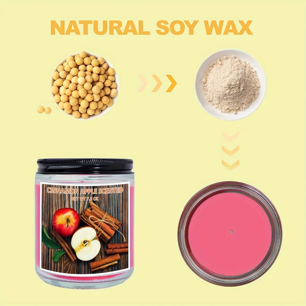 Scented Candle Soy Wax – Pumpkin & Apple Cinnamon Fall Autumn Jar Candle, 7.2oz 50+ Hour Burn, Cozy Home Fragrance Gift for Women & Men, Friends, Family & Coworkers, Christmas & Va - product image 5