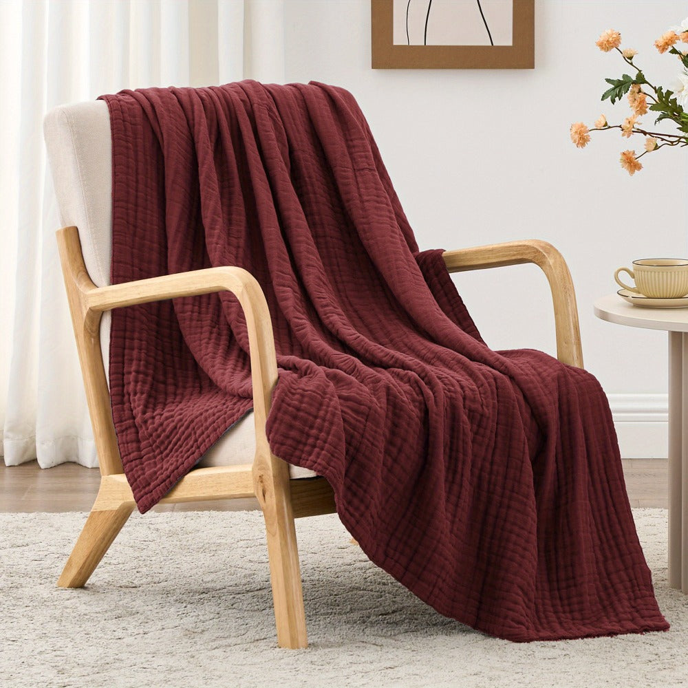 6-Layer Gauze Blanket 100% Muslin – Lightweight Breathable Cotton Throw for Couch & Bed, All Season Adult Blanket, 4 Colors - product image 7