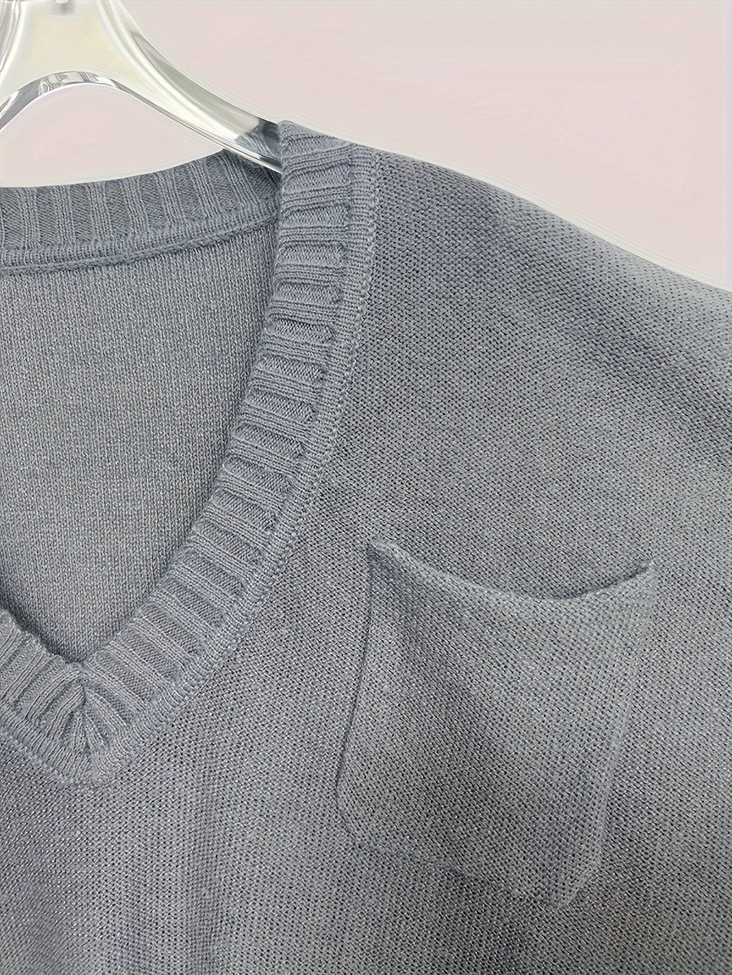 Plus Size, Women's Plus Size Oversized V-Neck Longline Sweater - Soft Machine-Washable Black Pullover for Fall Winter, Elegant Loose Fit Casual Chic Wardrobe - product image 35