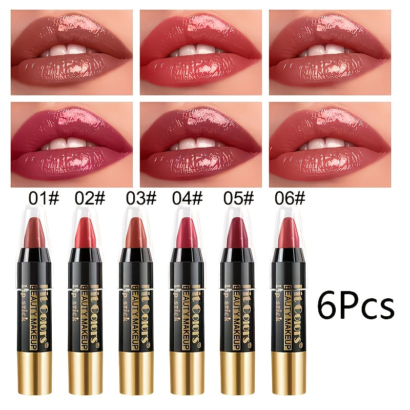 Glossy Crayon Lipstick Set 6 Pack Moisturizing Long-Lasting Nourishing Lip Color – Easy Apply Lip Crayon for Women Girls All Skin Types Versatile Shades Everyday Date Night - product image 9