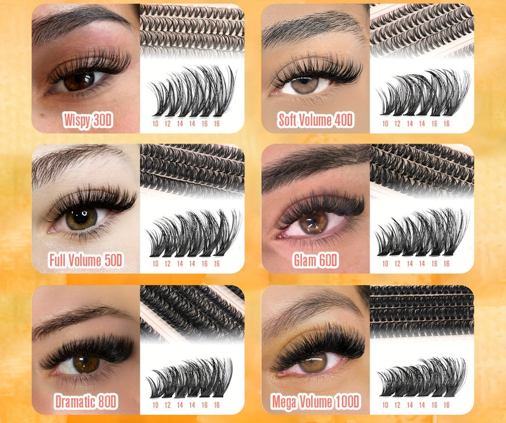 708Pcs Mixed Density Lash Clusters Kit 8-16mm 30D-100D Mega Volume with Glue Tweezers & Brush – Soft Reusable DIY Cluster Lashes for Natural to Dramatic Salon-Style Eye Makeup at H - product image 11