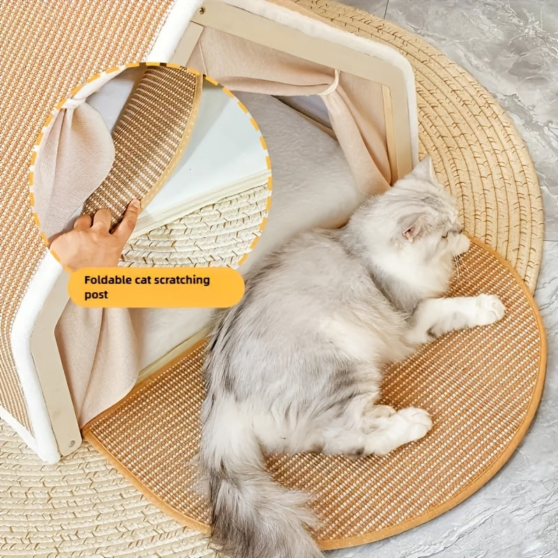 Cat House Semi-Enclosed Shell Design with Sisal Scratching Pad Tent Hideout for Small Medium Cats Indoor Living Room Bedroom Study XL for Camping & Outdoor - product image 6