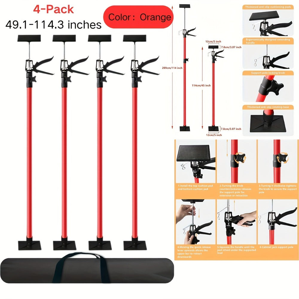 Adjustable Steel Support Rods for Drywall & Cabinet Installation, Extendable Construction Support Poles 19.7"-45.3" / 45"-114", Manual Lifting Tool Height Adjuster for Home Renovat - product image 12