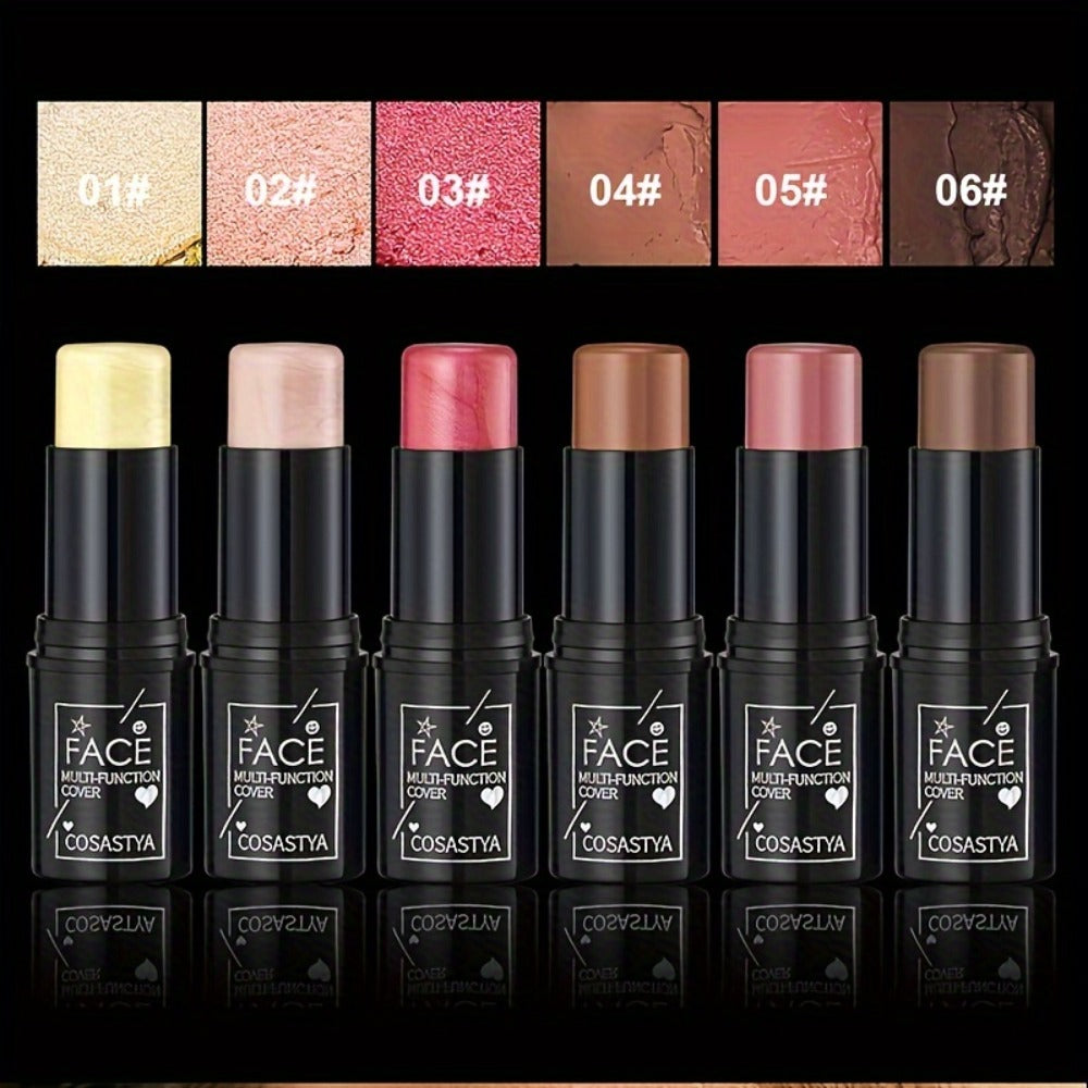 3-in-1 Makeup Stick Set 6pcs — Waterproof Blush Eye Shadow & Highlighter Stick, Long-Lasting Moisturizing Cream Formula, Pink & Brown Luster Shades for All Skin Tones - product image 3