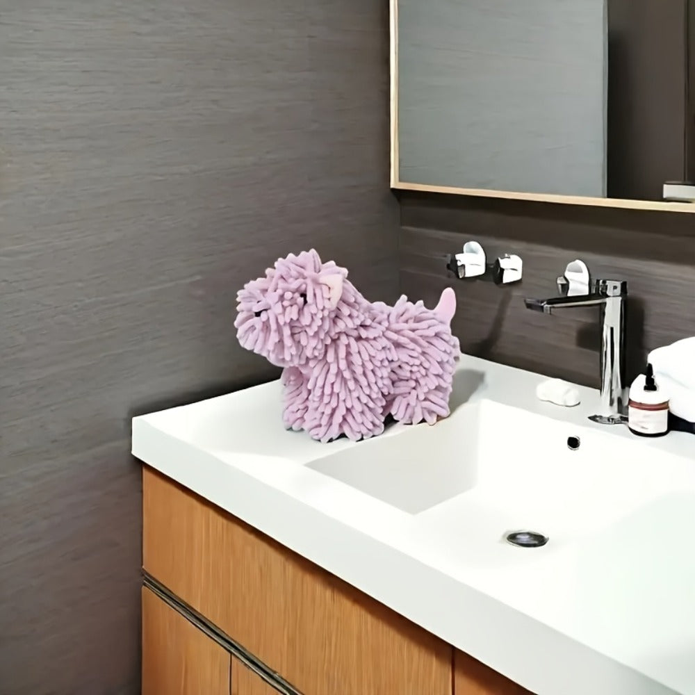 Cute Puppy Hand Towel Wall-Hanging Kitchen Bathroom Towel – Soft Absorbent Cartoon Dog Decorative Cloth 150g/㎡ - product image 9