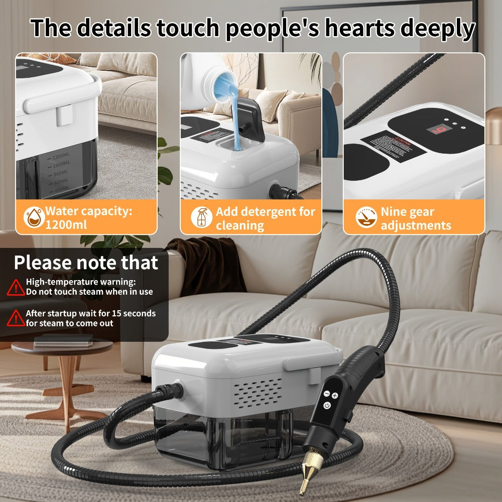 Portable Steam Cleaner High-Temperature High-Pressure Handheld Steamer for Home, Carpet, Tile & Grout Cleaning – 9-Speed Adjustable, 3 Models: Basic, Upgraded & Smart - product image 14