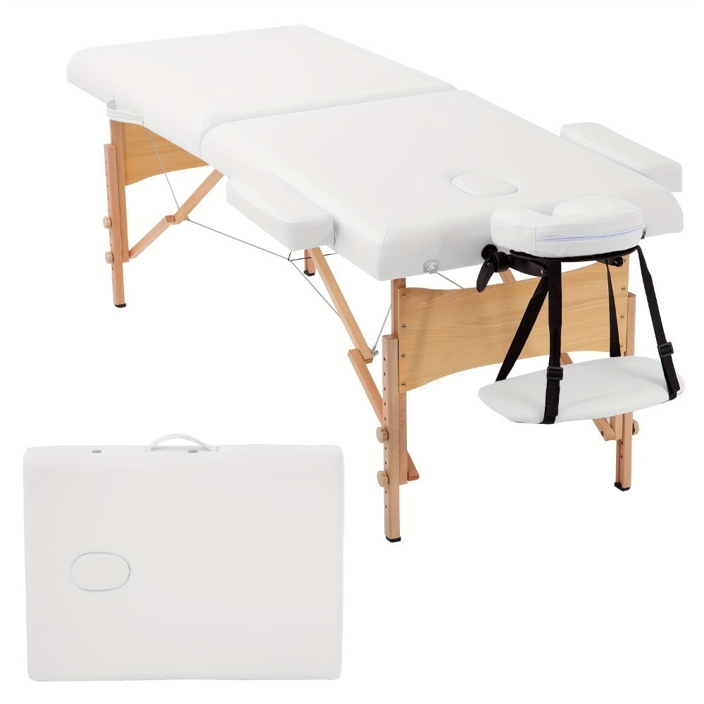 2-Fold Portable Massage Table with Face Cradle & Carrying Bag — Adjustable Height PU Leather Lash Bed for Spa, Tattoo, Esthetician & Home Use, 6 Colors, 2 Sizes - product image 6