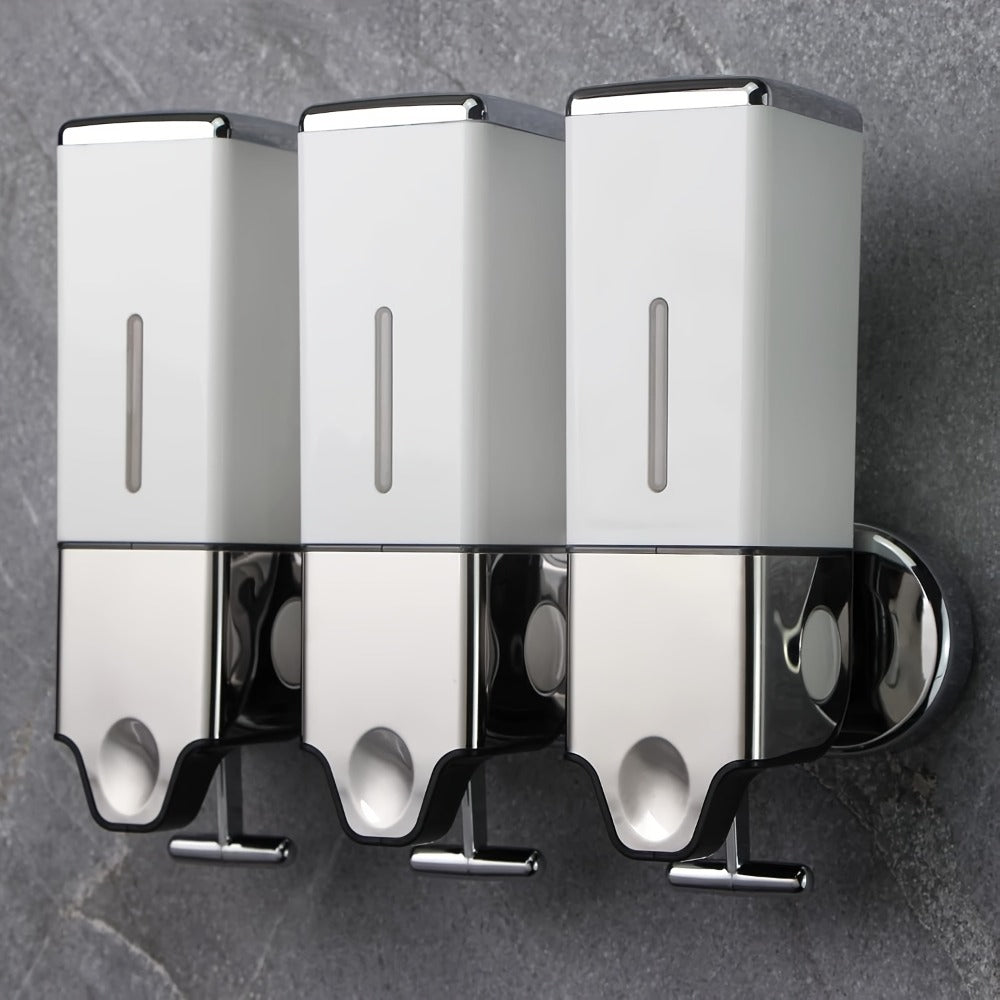 Wall Mounted Soap Dispenser Set 3-Pack No Drill 16.91oz Shampoo Shower Gel Conditioner Dispenser for Bathroom Kitchen - product image 9