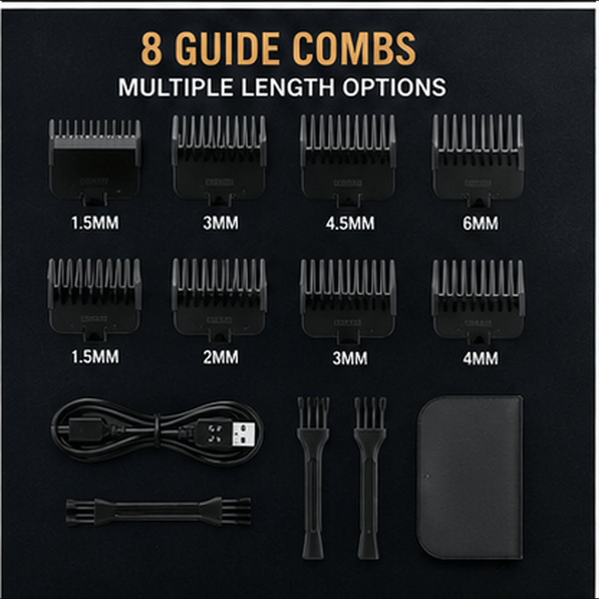 Men' Wireless Electric Hair Clipper & Trimmer - USB Rechargeable Professional Grooming Kit with LCD Display Suitable for Beard, Face, Body Hair Care, USB- for - product image 10