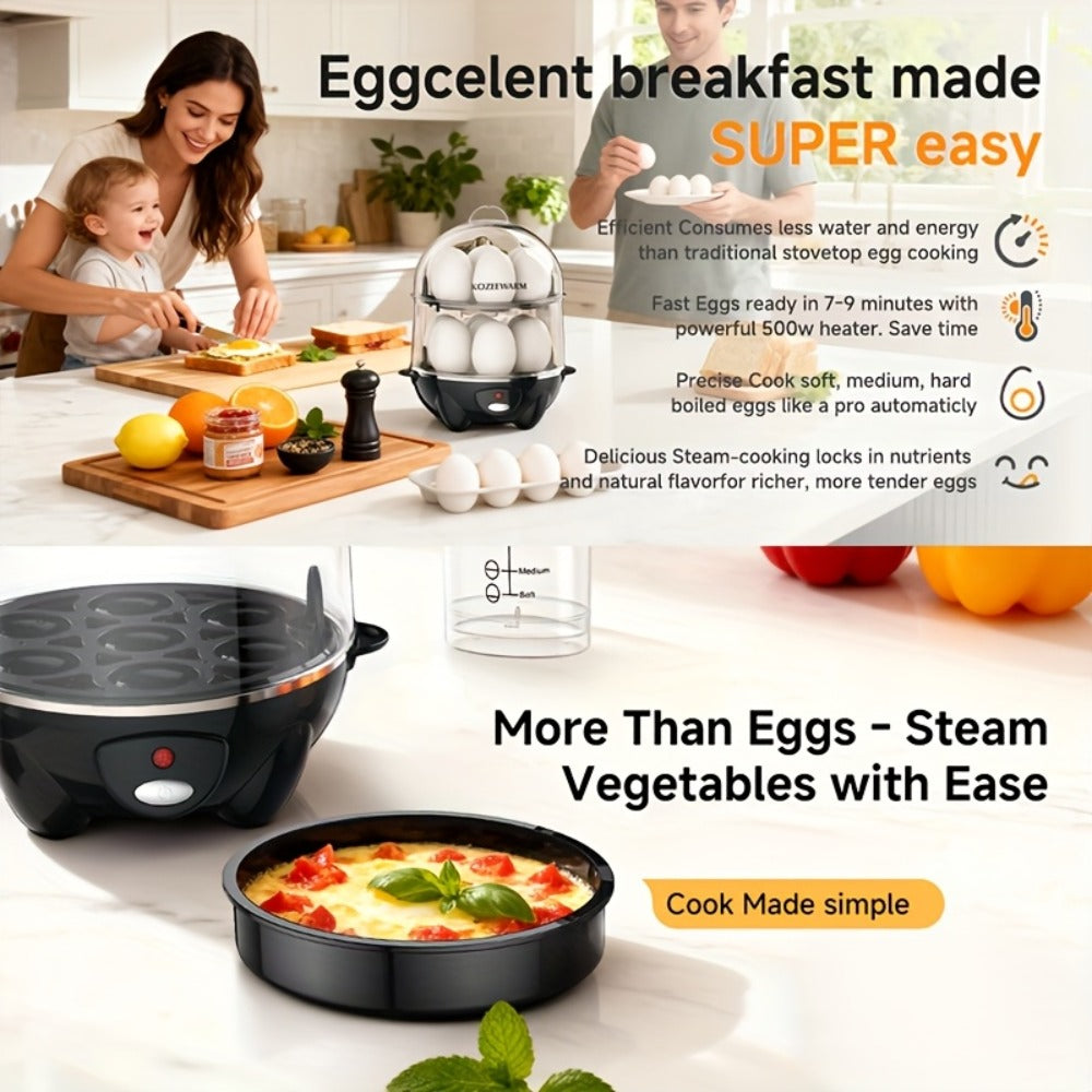 Electric Egg Boiler & Cooker with Auto Shut-Off – Single & Double Layer, Multi-Function for Hard Boiled, Soft Boiled, Scrambled, Omelette, Steamed Vegetables & Dumplings, 4 Colors - product image 20